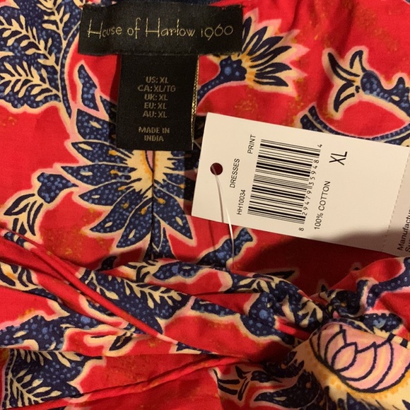 House of Harlow 1960 Women’s Red Floral Knot Tie Dress size XL - Picture 12 of 14